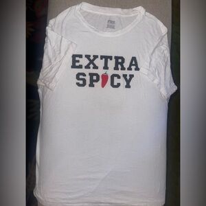 PINK Victoria’s Secret Extra Spicy Graphic Tee XS Oversized Y2K Casual Summer